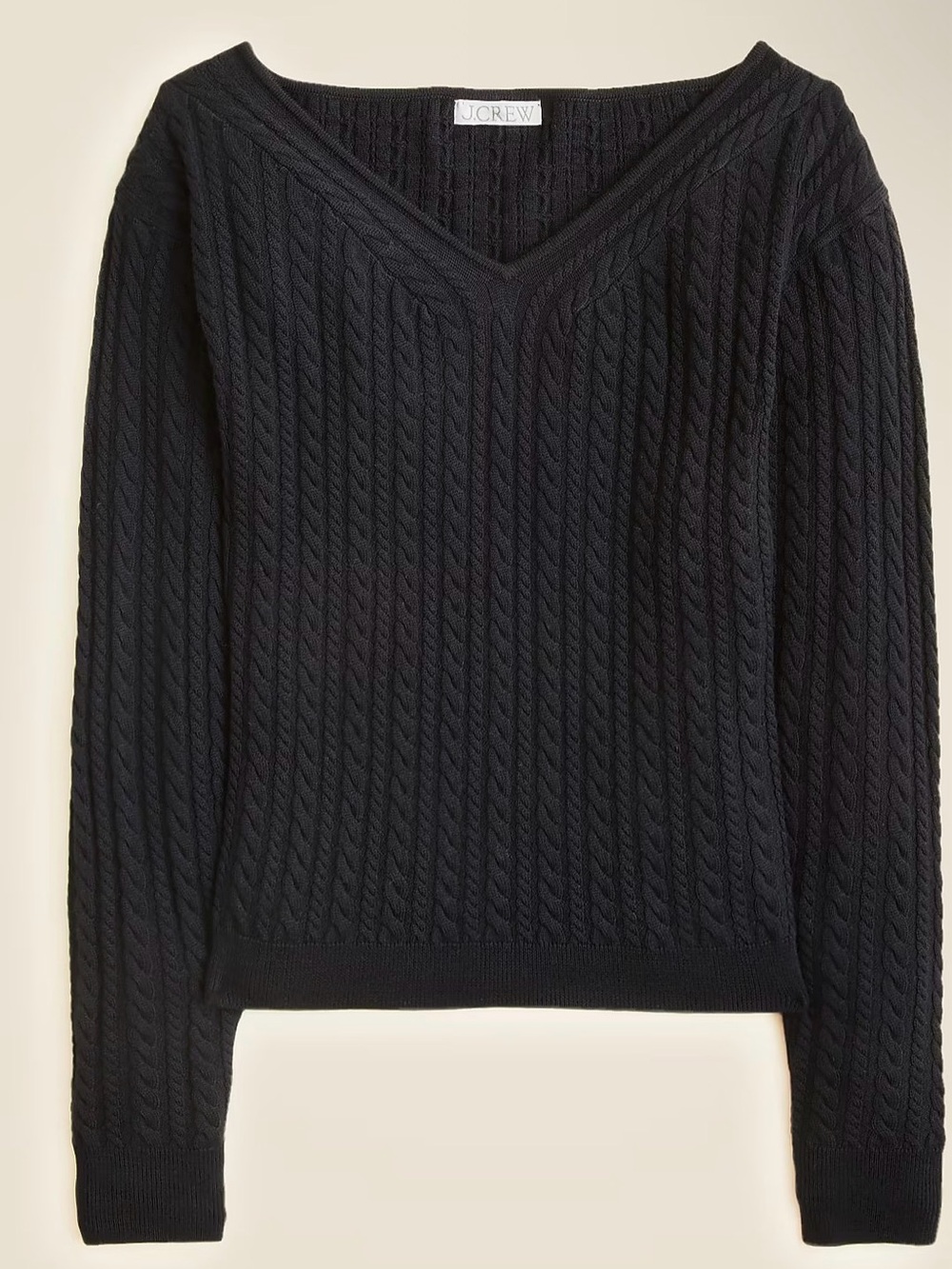 J Crew Cable-knit wide V-neck sweater in 100% merino wool
CP107 Natural Fibers - Picture 3 of 3